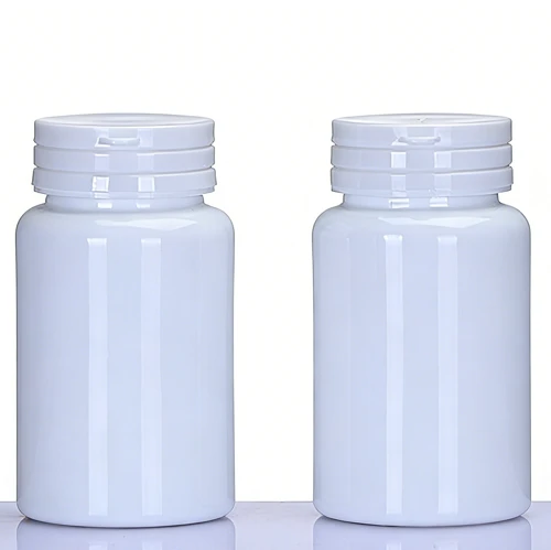 Empty White Capsule Bottle